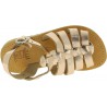 Attica Persephone child gladiator sandals in brown nubuck with buckle closure handmade in Greece