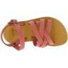 Attica Persephone child gladiator sandals in brown nubuck with buckle closure handmade in Greece