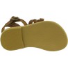 Sandalias gladiadoras trenzadas para niño en piel nobuck marrón con cierre de hebilla