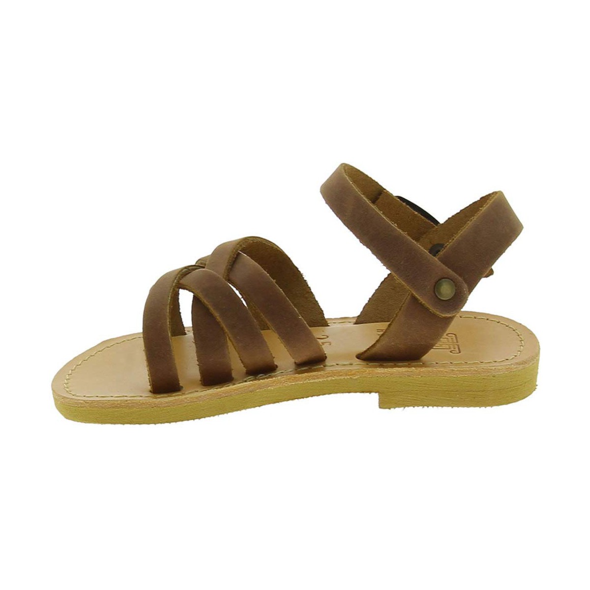 Attica sandals Sandalias gladiadoras trenzadas para niño en piel nobuck marrón con cierre de hebilla Zapatos Zapatos para niño Sandalias 