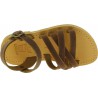 Child's gladiator braided sandals in brown nubuck leather with buckle closure