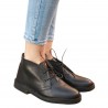 Desert boots femme en cuir noir artisanales fabriqué en Italie