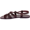 Gladiatoren sandalen aus echtem Violett Rinderleder