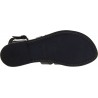 Damen-Riemchen-Sandalen aus Schwarzem Leder in Italien von Handgefertigt