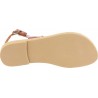 Sandales tongs pour femme en forme de goutte faites à la main en cuir de veau marron