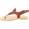 Women's handmade drop-shaped thong sandals in brown calfskin