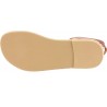 Sandales tongs pour femmes avec cercles faites à la main en cuir de veau marron
