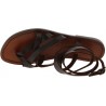Women's dark brown leather strappy sandals handmade in Italy
