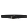 Black vegetable tanned leather belt with metal buckle