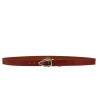 Vegetable tanned leather belt with casual metal buckle