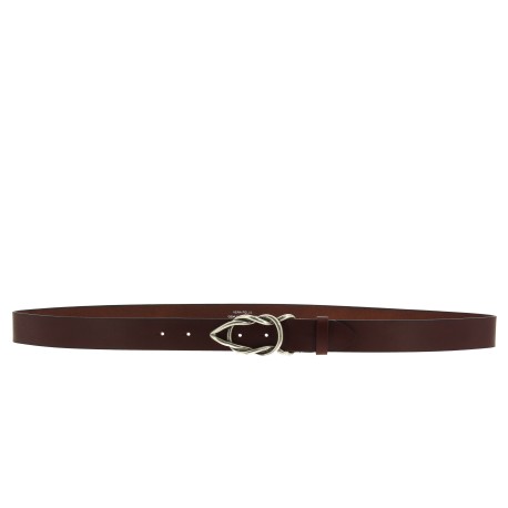 Dark brown bull leather belt with casual metal buckle | The leather ...