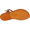Tan flat sandals for women real leather Handmade in Italy