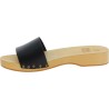 Handmade wooden clogs for men with black leather band
