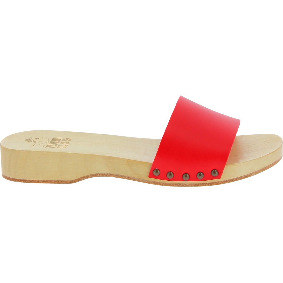 Handmade wooden clog slippers for men with red leather band | The ...