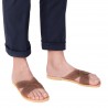 Sandales pour homme à bandes croisées en cuir nubuck marron foncé