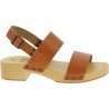 Women's clogs with light brown leather bands Handmade