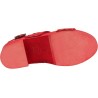 Red mules with genuine leather band Handmade