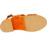 Orange clogs with genuine leather band Handmade