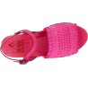 Pink wooden clogs with woven genuine leather band Handmade