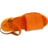 Orange clogs with woven genuine leather band Handmade