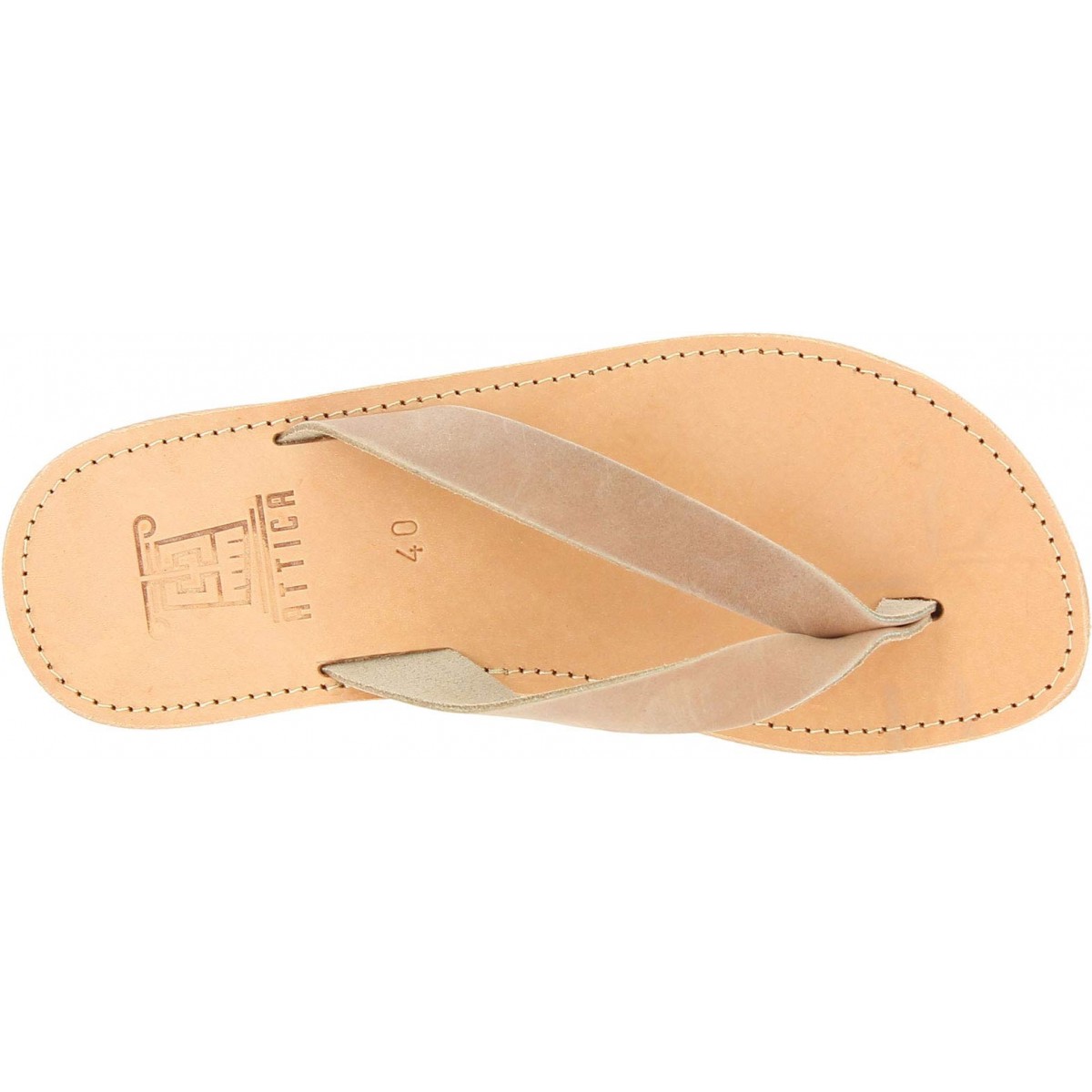 Men's handmade slip-on thong sandals in tan nubuck leather | The ...