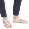 Herren Flip-Flop-Sandalen aus weißes Leder in Italien von Hand gefertigt