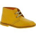 Child's ankle shoes in yellow leather handmade in Italy
