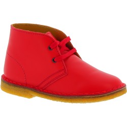 girls and boy's chukka boots in red leather handmade in Italy