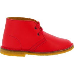 girls and boy's chukka boots in red leather handmade in Italy