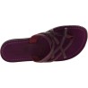 Handmade Flip-flops in intertwined purple leather laces