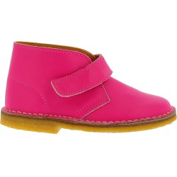 Pink leather chukka boots for kids handmade in Italy