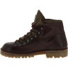 Handmade hiking boots in dark brown vegetable-tanned leather