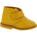 Child's ankle shoes in yellow genuine leather handmade in Italy