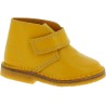 Child's ankle shoes in yellow genuine leather handmade in Italy