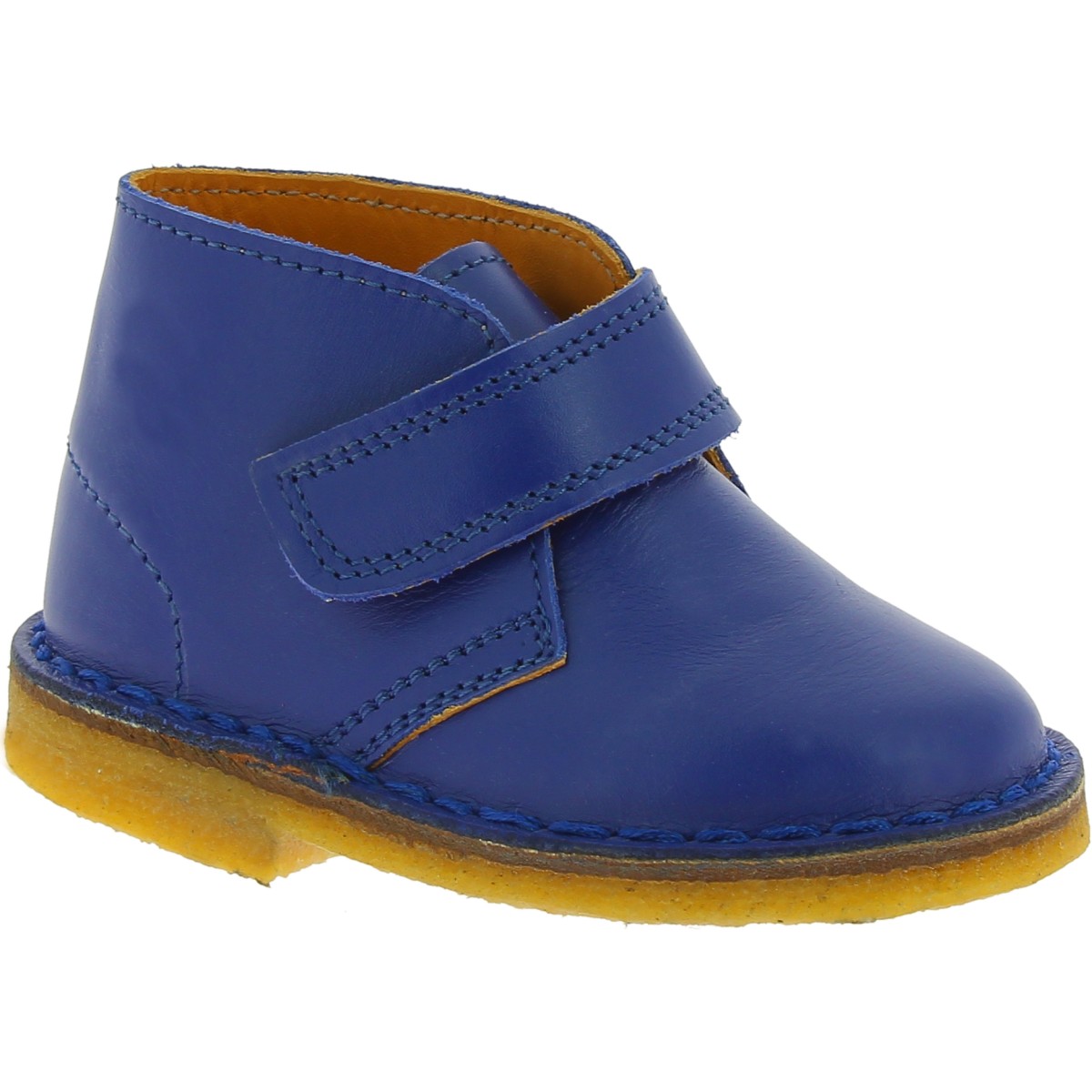 Kid's ankle boots in real blue leather handmade in Italy | The leather ...