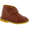 Brown leather child ankle boots handmade in Italy