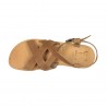 Men's handmade thong sandals in tan nubuck leather