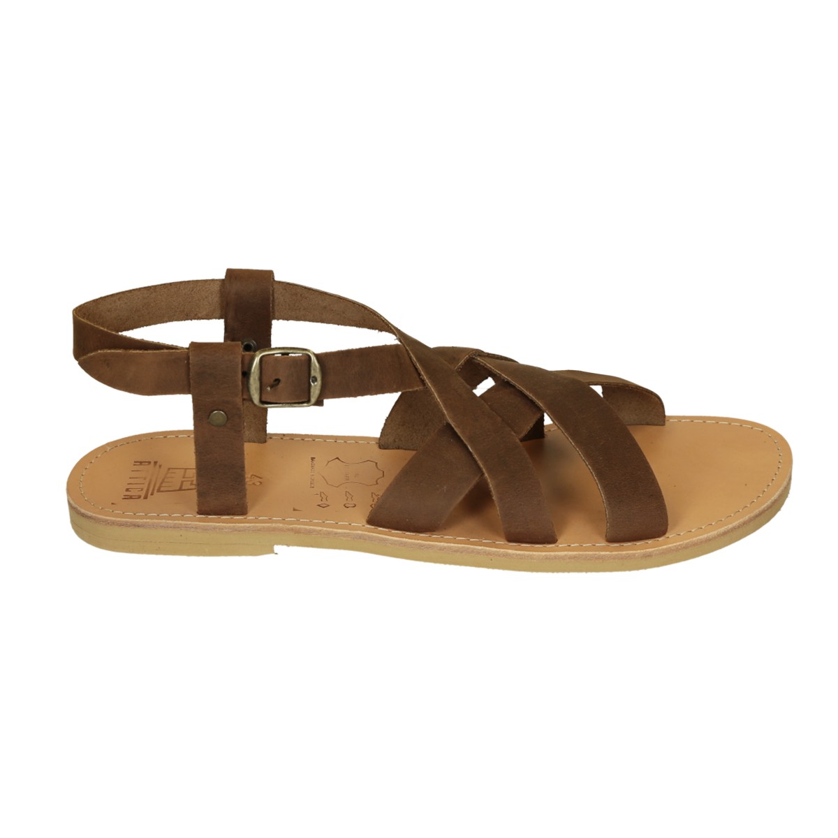 Men's handmade thong sandals in brown nubuck leather | The leather ...