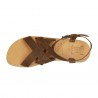 Tongs sandales hommes en cuir nubuck marron foncé faits à la main