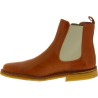 Men tan leather chelsea boot with natural rubber sole