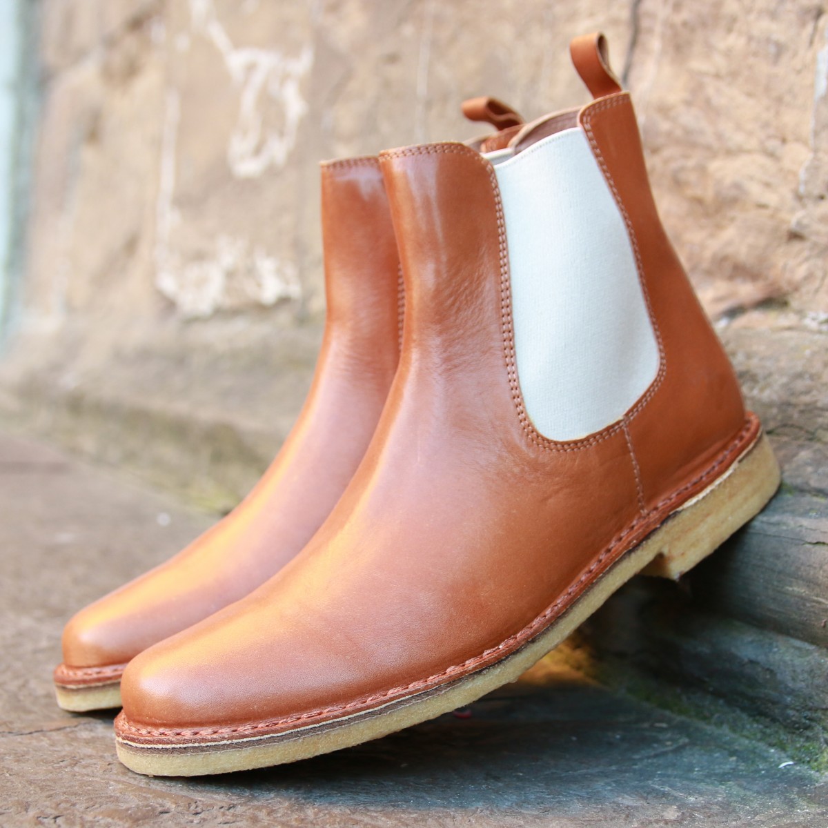 Pelle Marroni-boots interamente a mano 6,5 cm di lunghezza suole F shabby orso o BAMBOLA 