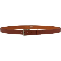 Cinturón de piel genuina con hebilla rectangular de metal clásica