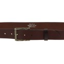 Cinturón de piel marron oscuro con hebilla rectangular de metal clásica