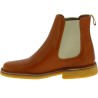 Women tan leather chelsea boot with natural rubber sole