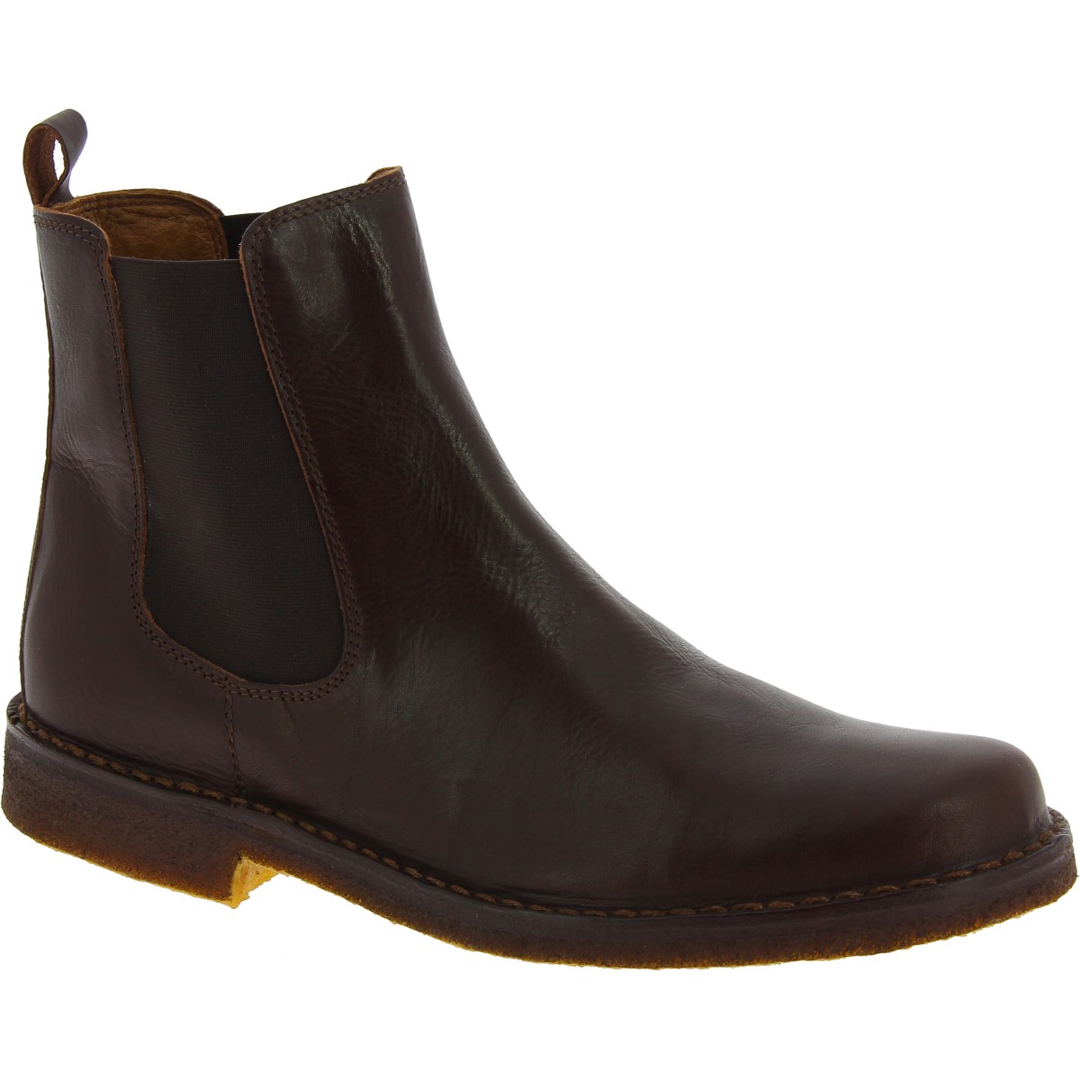 Stevenson Saucer Skinne Men's dark brown leather chelsea boot with natural rubber sole | The leather  craftsmen