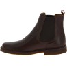 Men's dark brown leather chelsea boot with natural rubber sole