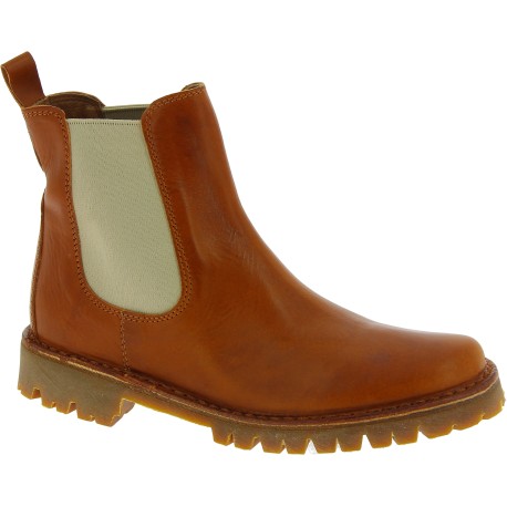 Chelsea ankle boot in brown leather and Vibram sole