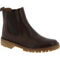 Women's chelsea ankle boot in dark brown leather and Vibram sole