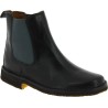 Women's black leather chelsea boot with natural rubber sole