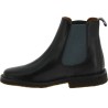 Women's black leather chelsea boot with natural rubber sole